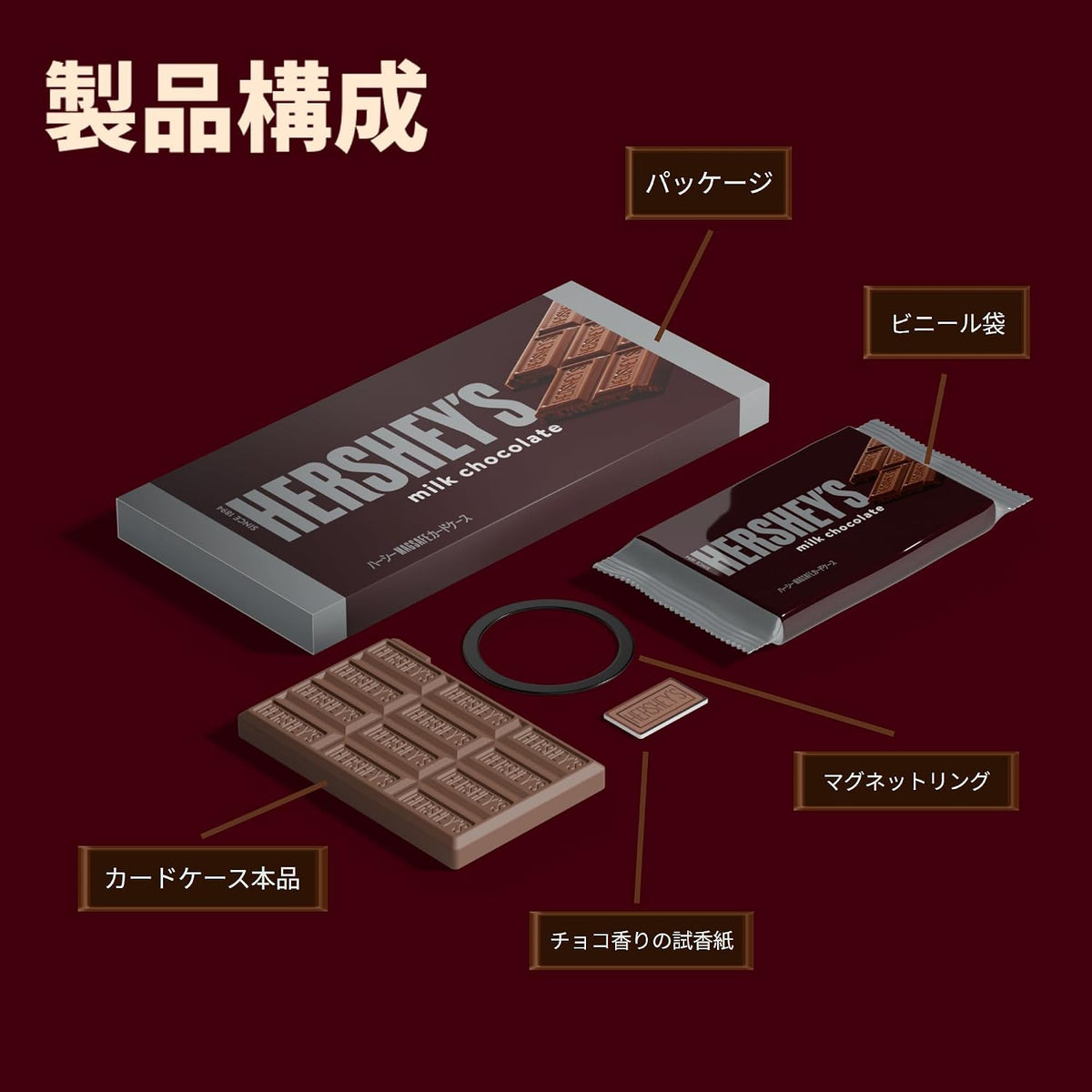 【ハーシー公式コラボ製品】チョコレート型スマホMagSafe対応カードケース